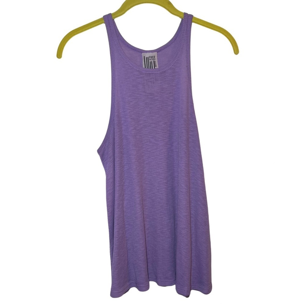 Free People Womens Ribbed Lavender Racerback Tank Top Size M Flaw
